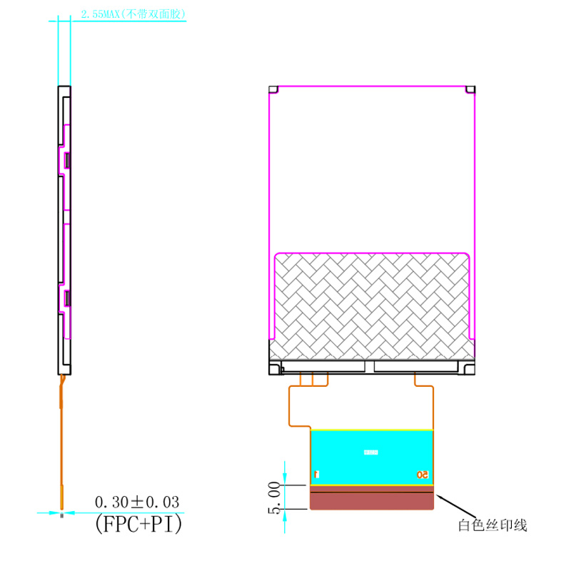 Pantalla LCD pequeña / microporosa qvga de 2,4 pulgadas